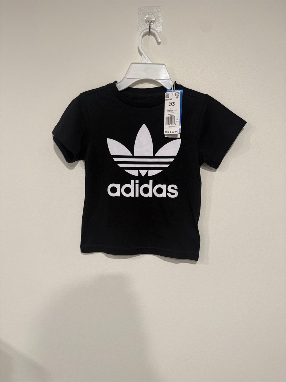 adidas Black Tee with White Trefoil Logo